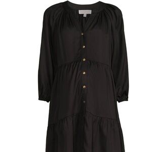 Destination Maternity Black Ruffled Tiered Buttoned Dress Size XL